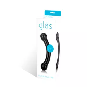Gläs - Double Bull Black Glazen Dildo Vrouwen Speeltjes