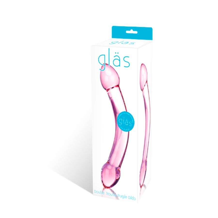 Gläs - Double Trouble Purple Glazen Dildo Vrouwen Speeltjes