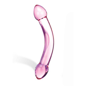 Gläs - Double Trouble Purple Glazen Dildo Vrouwen Speeltjes