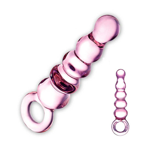 Gläs - Quintessence Beaded Glazen Anal Slider Roze Vrouwen Speeltjes