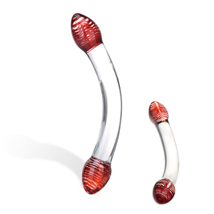 Gläs - Red Head Double Glass Dildo Toys for Her