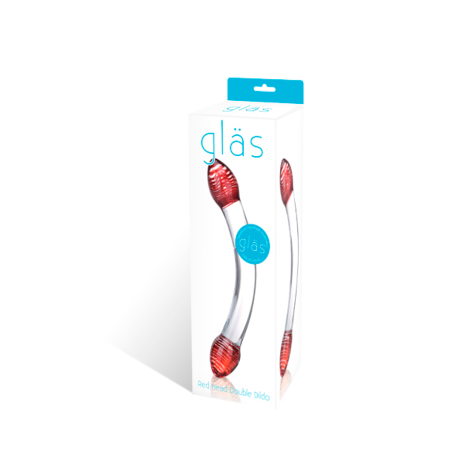 Gläs - Red Head Double Glass Dildo Toys for Her