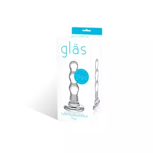 Gläs - Triple Play Beaded Glazen Butt Plug Transparant Vrouwen Speeltjes