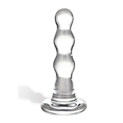 Gläs - Triple Play Beaded Glazen Butt Plug Transparant Gläs - Triple Play Beaded Glazen Butt Plug Transparant Vrouwen Speeltjes