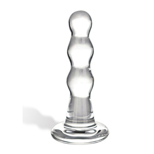 Gläs - Triple Play Beaded Glass Butt Plug Clear Toys for Her