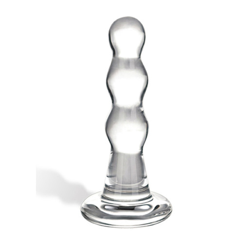 Gläs - Triple Play Beaded Glazen Butt Plug Transparant Gläs - Triple Play Beaded Glazen Butt Plug Transparant