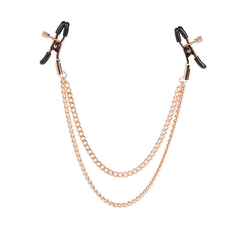 Entice - Tepelklemmen Met Dubbele Ketting Entice - Tepelklemmen Met Dubbele Ketting