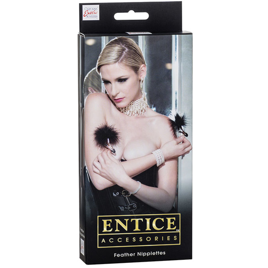 Entice - Nipple Clamps With Feathers Black S&M