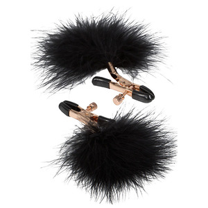 Entice - Nipple Clamps With Feathers Black S&M