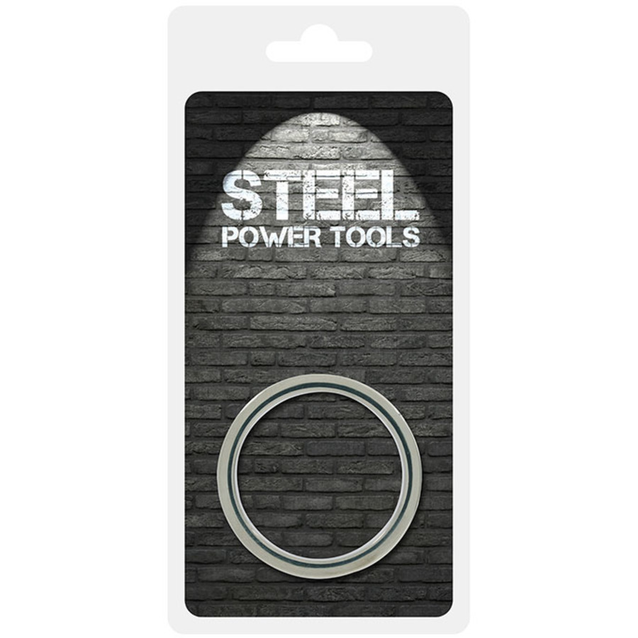 Steel Power - Stainless Metal Ribbed Cockring 5cm Toys for Him