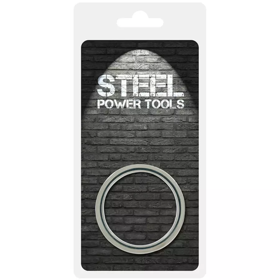 Steel Power - Stainless Metal Ribbed Cockring 5cm Toys for Him