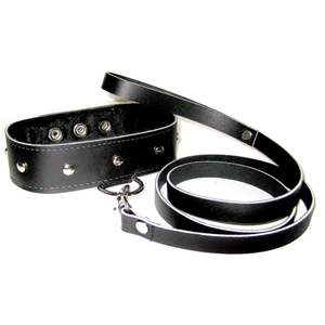 Sportsheets - Collar & Leash Set Black S&M