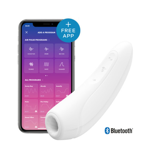 Satisfyer - Curvy +1 Bluetooth Luchtdruk Clitoris Stimulator Wit afbeelding
