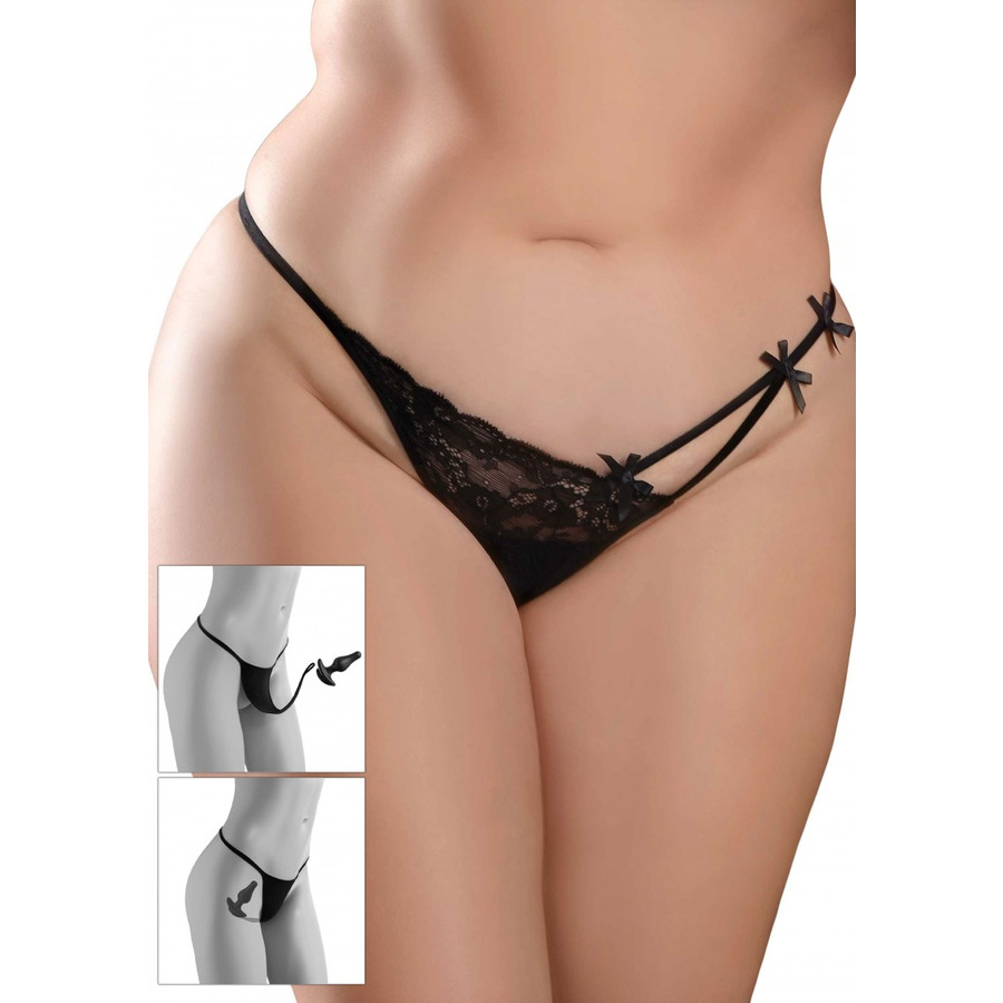 Pipedream - Hookup Panties Bowtie Bikini String met vibrerende buttplug  Anale Speeltjes