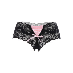 Leg Avenue - Lace Tanga Short Black Pink